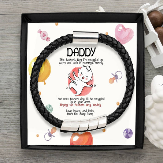 Daddy's First Father's Day - Men's Black Bracelet Gift Set