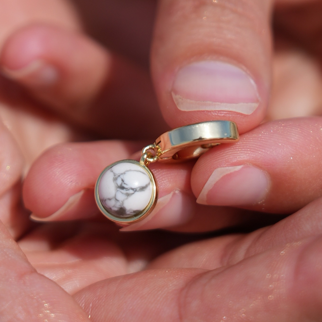 White Turquoise Mini Hoop Earrings