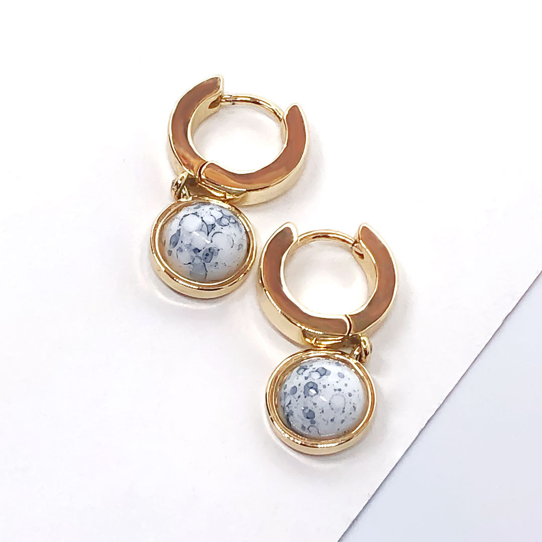 White Turquoise Mini Hoop Earrings