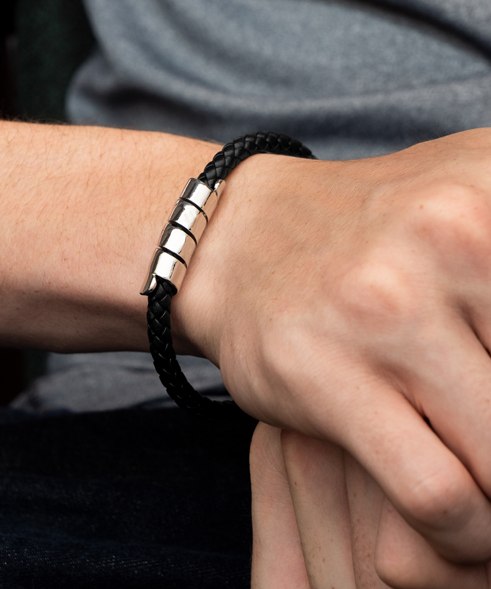 To My Husband, The Only Thing Better (Father's Day) - Men's Black Bracelet Gift Set