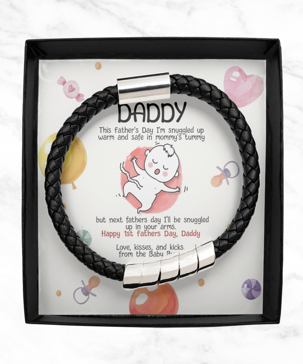 Daddy's First Father's Day - Men's Black Bracelet Gift Set