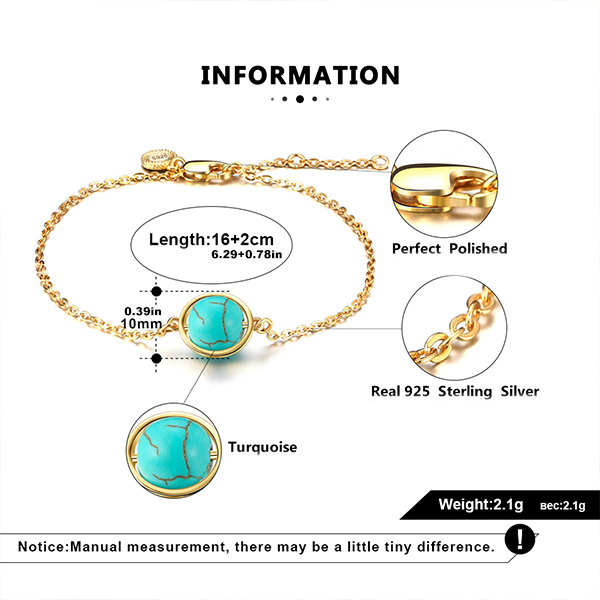 3 Sets of Golden Strand Turquoise Bracelet