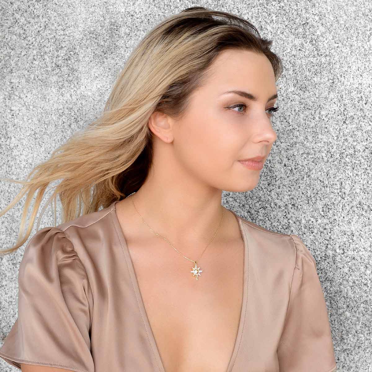 To An Amazing Teacher, Truly Great - Dancing Crystal Gold Star Pendant Necklace Gift Set
