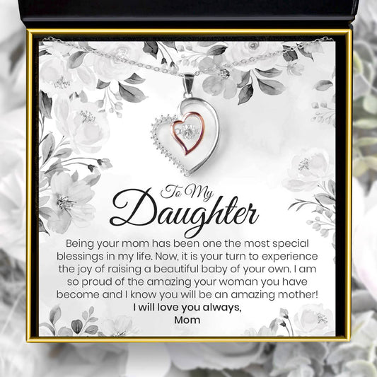 To My Daughter, Being Your Mom- Luxe Heart Necklace Gift Set