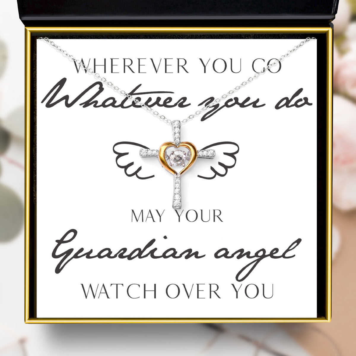 Guardian Angel - Dancing Crystal Cross Necklace Gift Set
