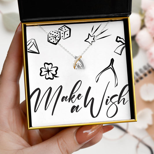 Make a Wish - Dancing Crystal Wishbone Necklace Gift Set