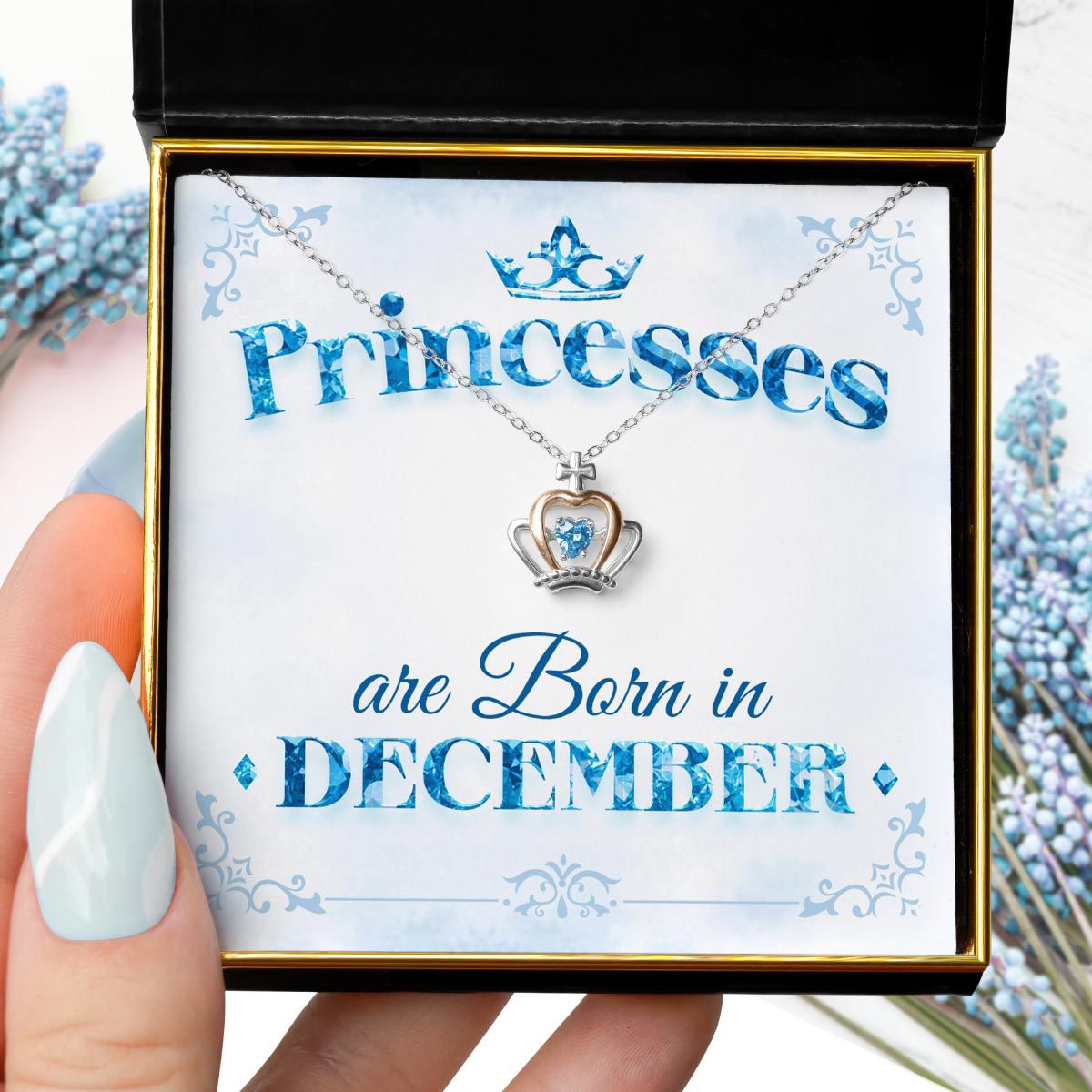 Princesses Are Born - Luxe Crown Necklace Gift Set