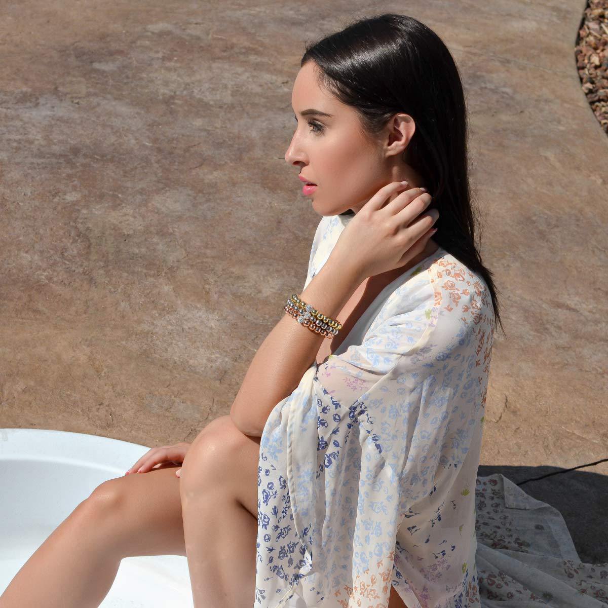 Putting on the Glitz Tri-tone 3 Pc Bracelet Stack