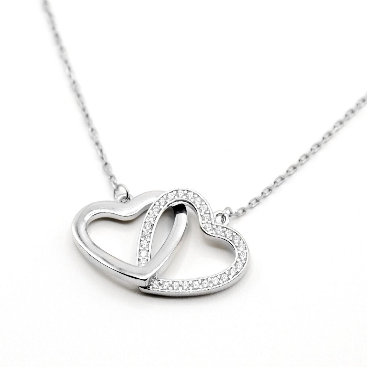 Mom in a Million- Sterling Silver Joined Hearts Necklace Gift Set