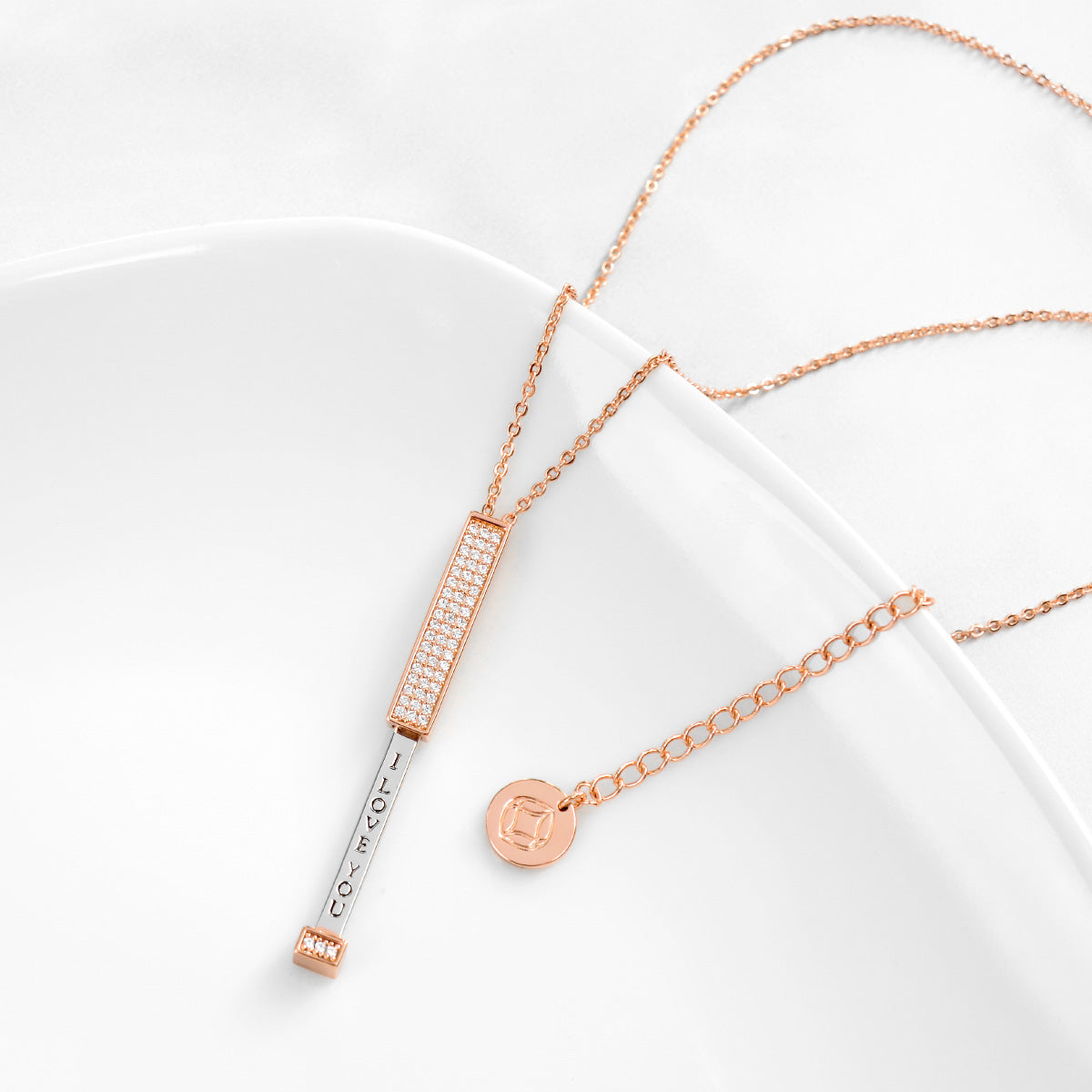 BUY 1 GET 1 FREE Secret Sentiments - I Love You - Pendant Necklace with Gift Pouch