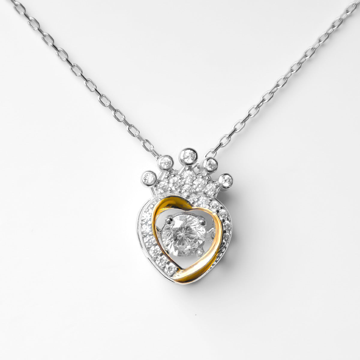 Crown of Courage - Dancing Crystal Heart Crown Necklace Gift Set