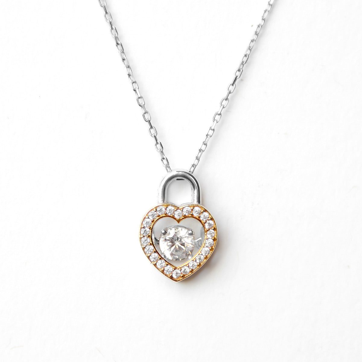 You Hold the Key - Dancing Crystal Heart Lock Necklace Gift Set
