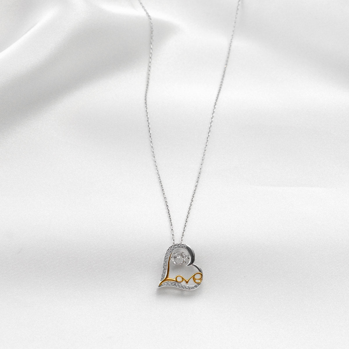 To My Snow Princess, From Dad - Dancing Crystal Love Heart Necklace Gift Set