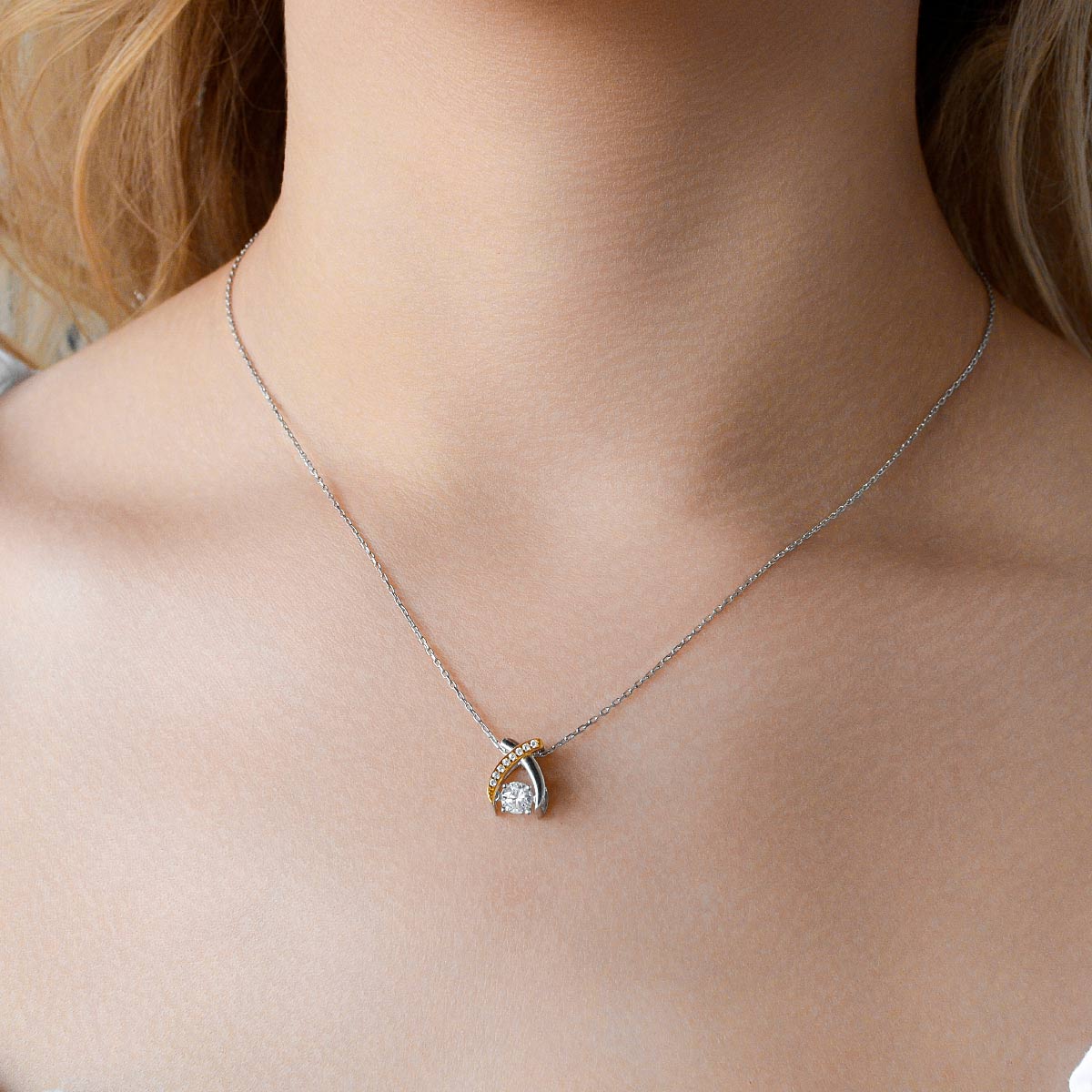 Make a Wish - Dancing Crystal Wishbone Necklace Gift Set