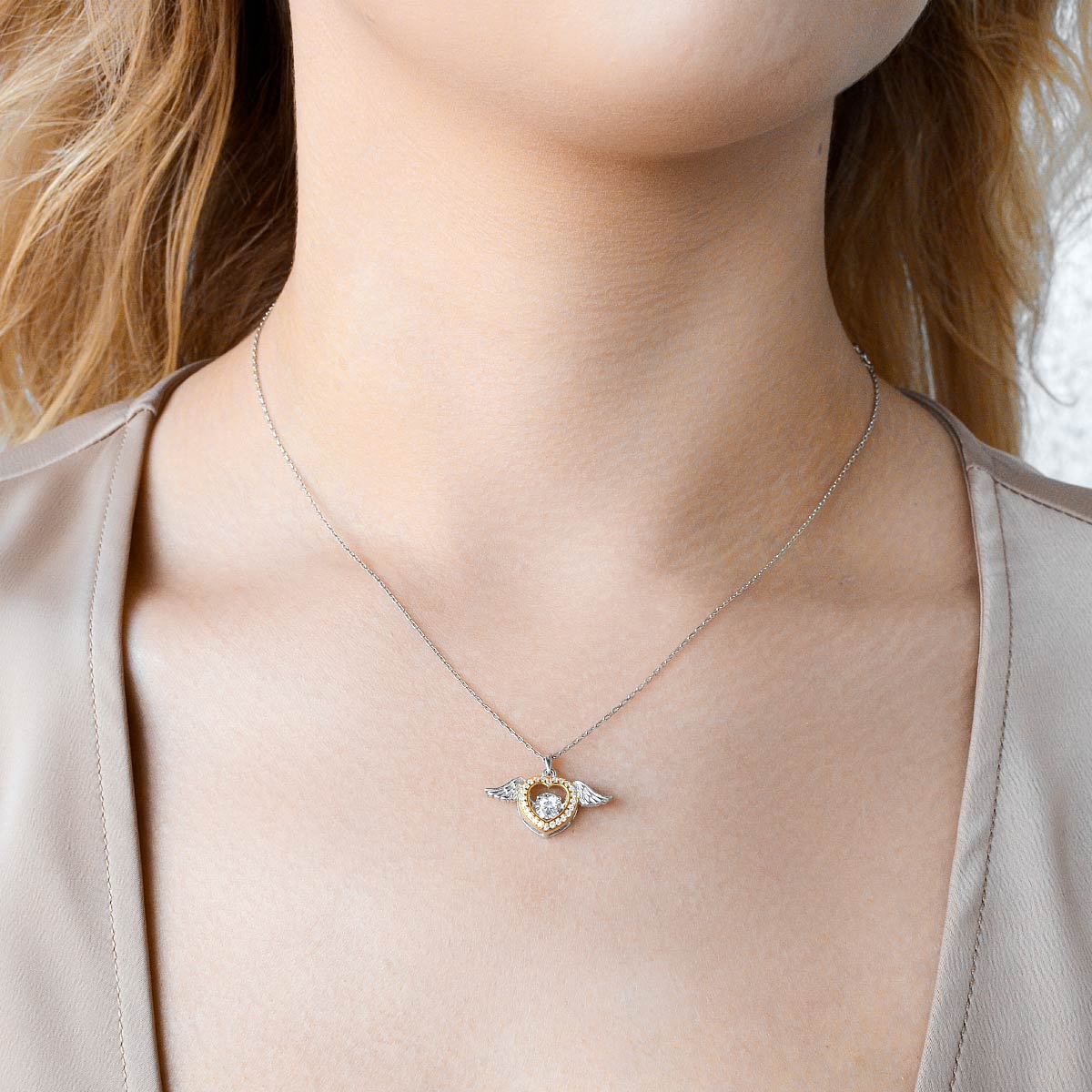 Guardian Angel - Dancing Crystal Angel Wings Necklace Gift Set