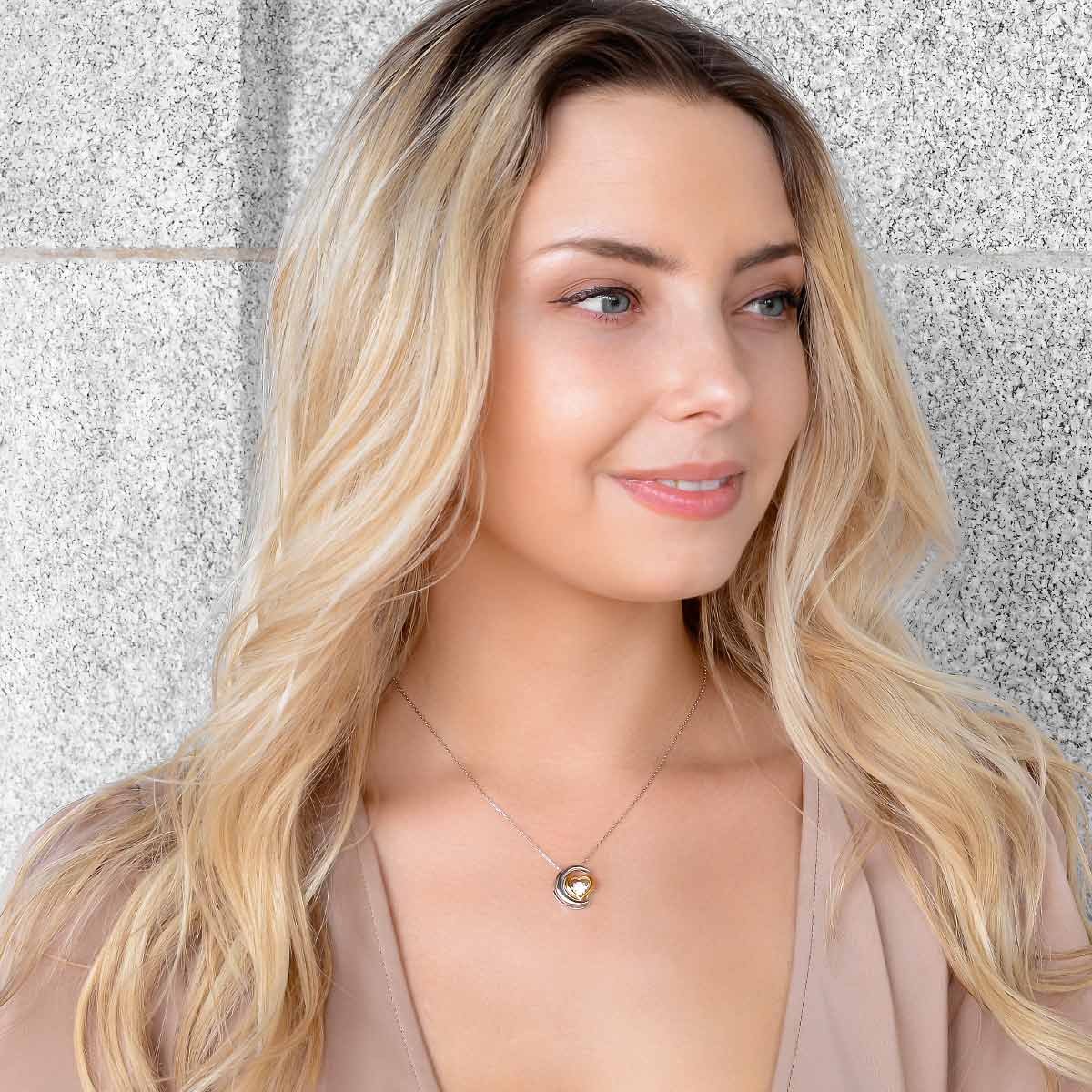 Shoot for the Moon - Dancing Crystal Moon Heart Necklace Gift Set