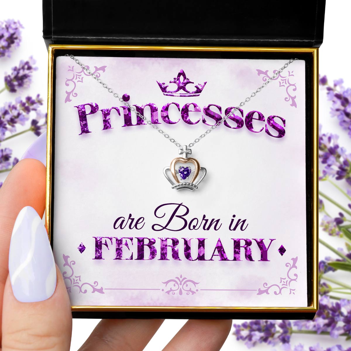 Princesses Are Born - Luxe Crown Necklace Gift Set