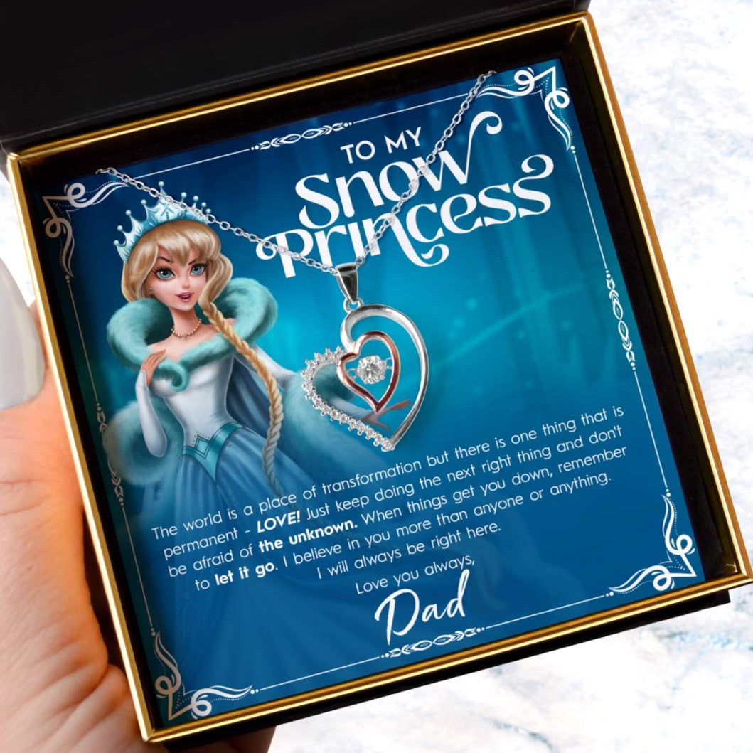 To My Snow Princess, From Dad - Luxe Heart Necklace Gift Set