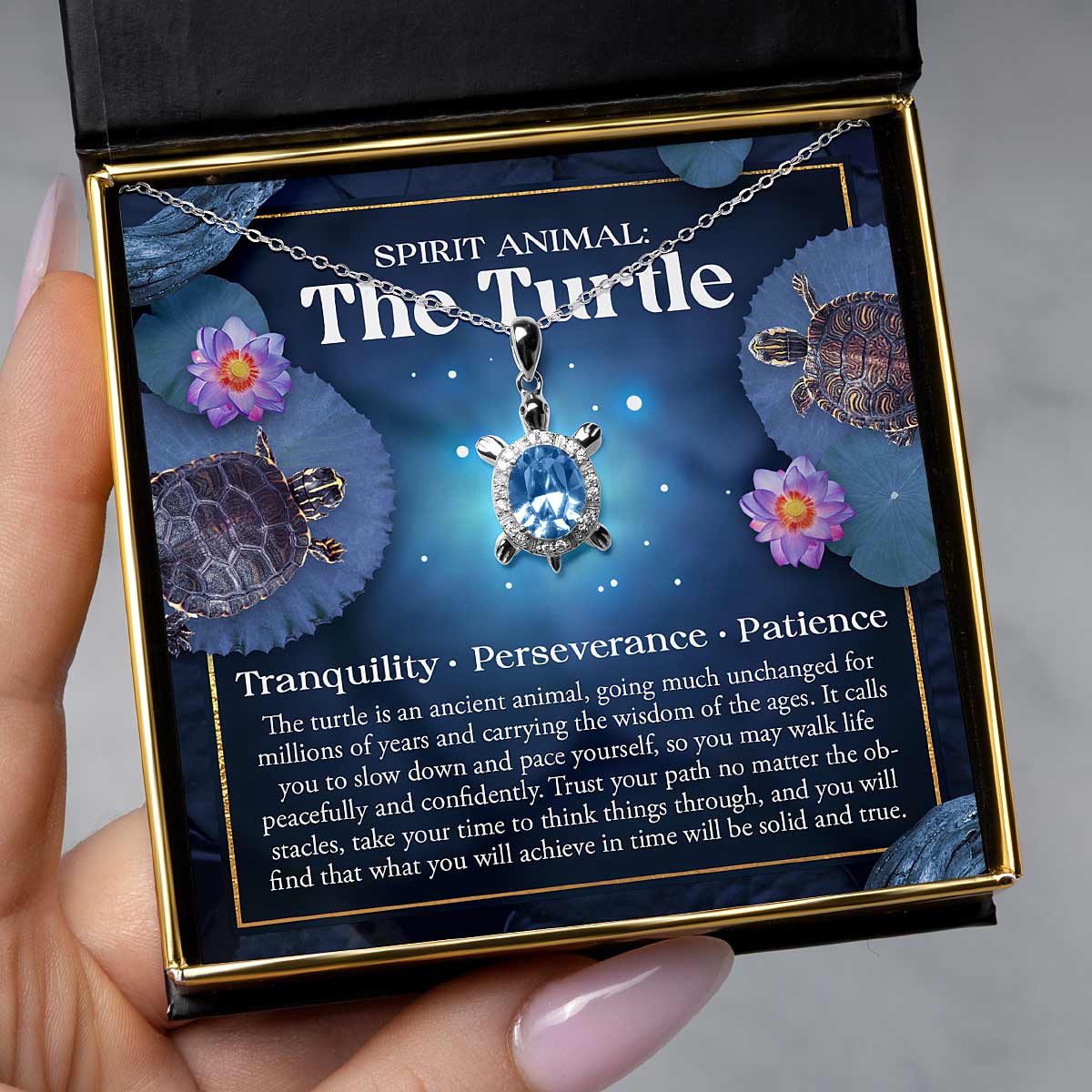 Swarovski Crystal Spirit Animal Turtle Necklace Gift Set