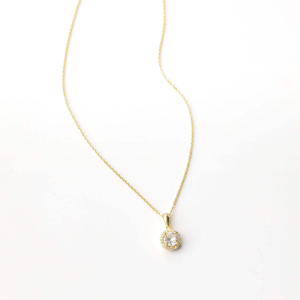 Happy Fifteen Year Anniversary - Classique Sterling Silver Halo Pendant Necklace Gift Set