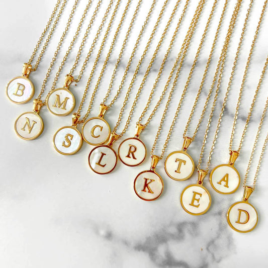 Golden Divinity Medallion Initial Pendant Necklace