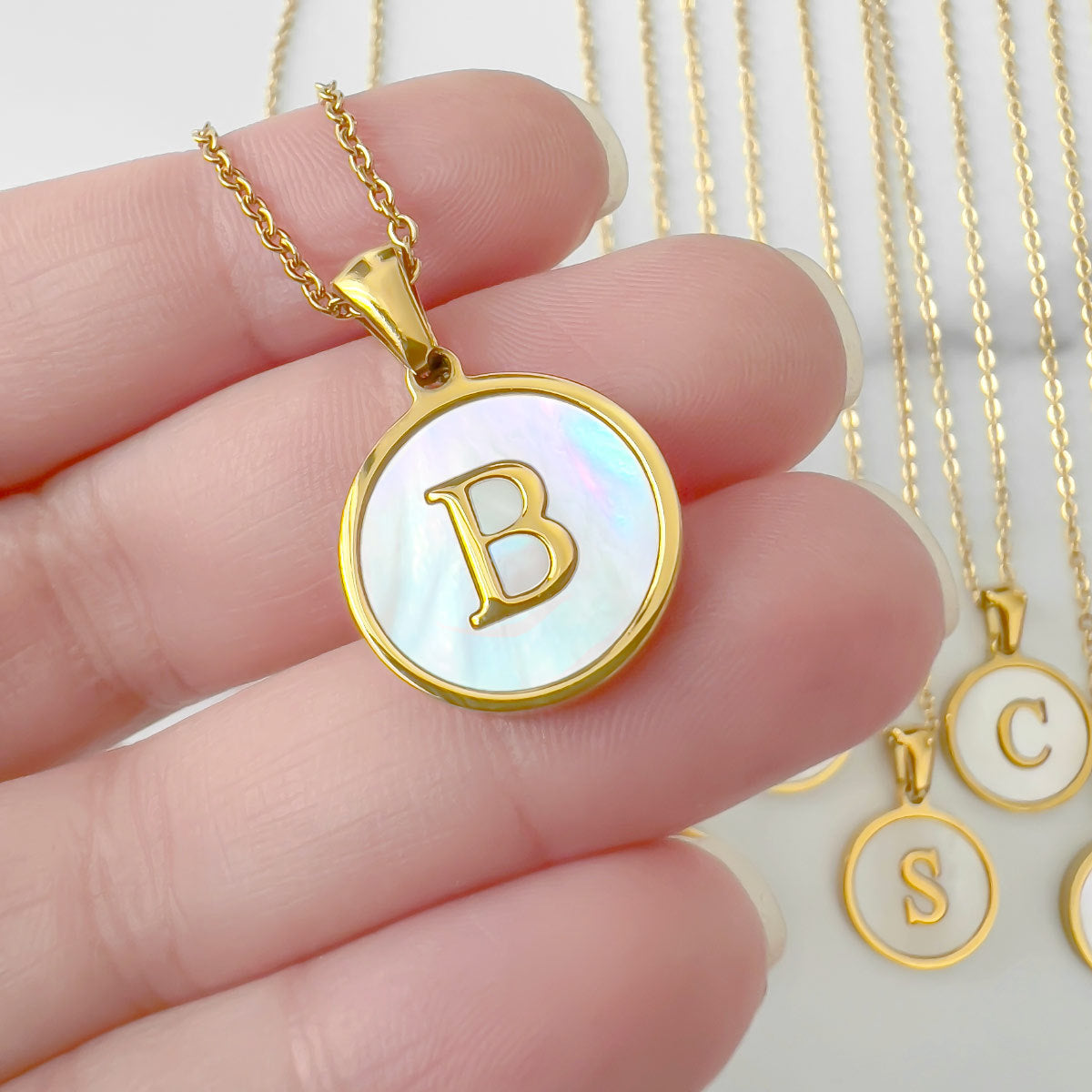 Golden Divinity Medallion Initial Pendant Necklace