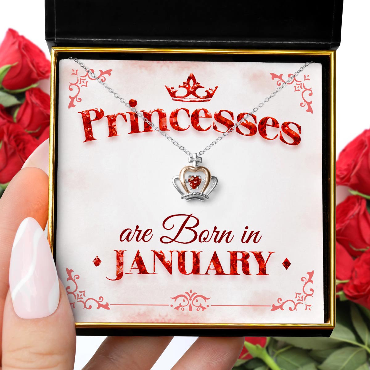 Princesses Are Born - Luxe Crown Necklace Gift Set