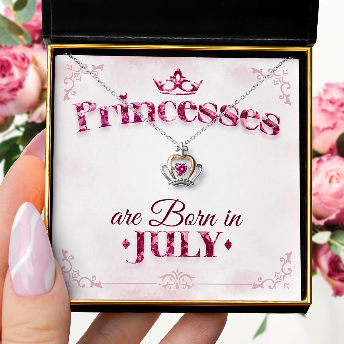 Princesses Are Born - Luxe Crown Necklace Gift Set