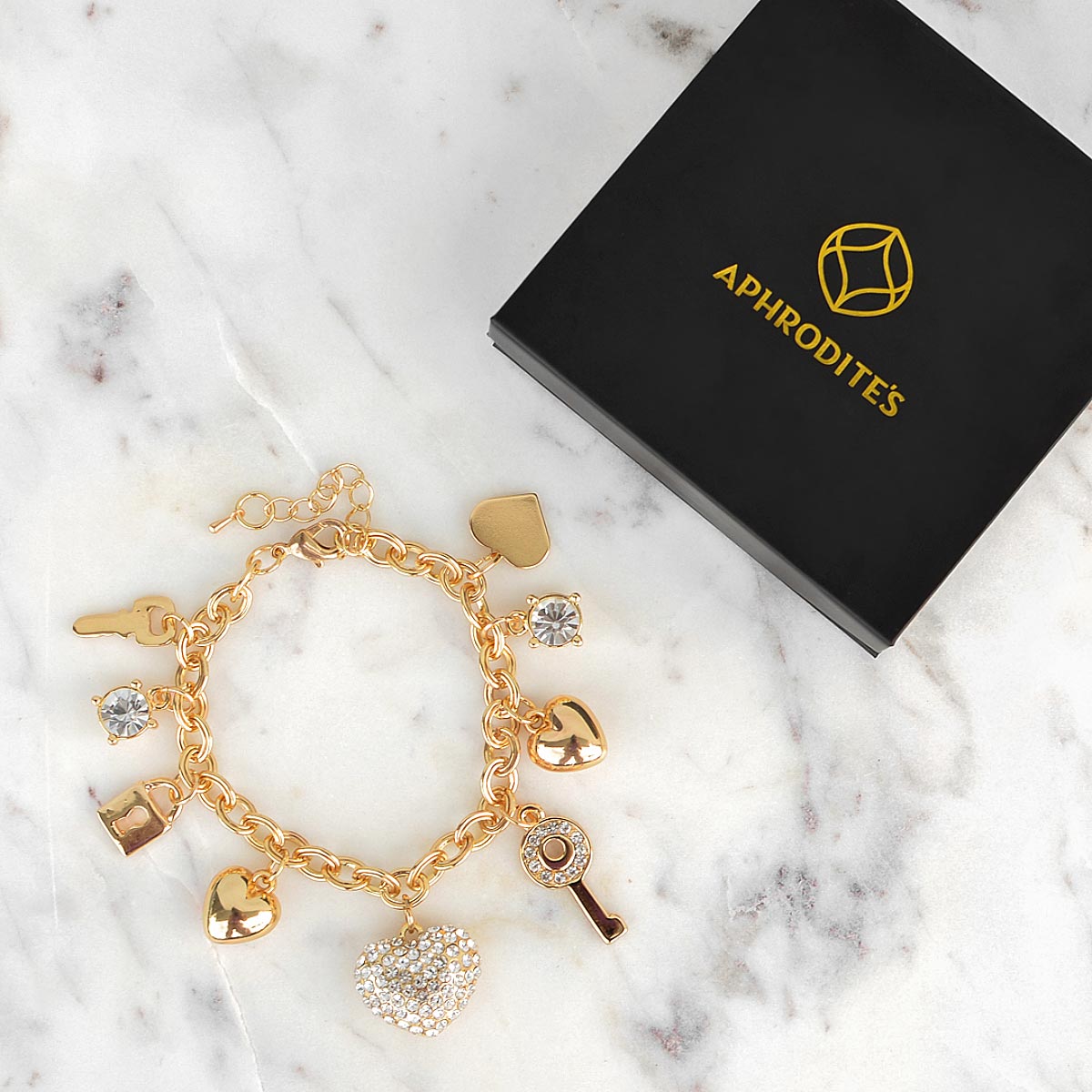 Love Locked Gold Charm Bracelet
