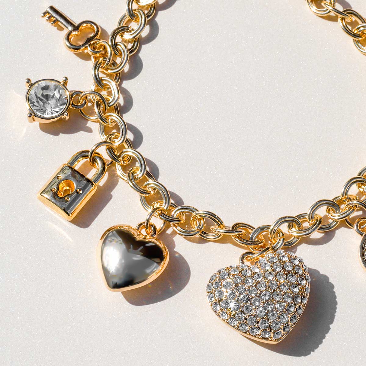 Love Locked Gold Charm Bracelet
