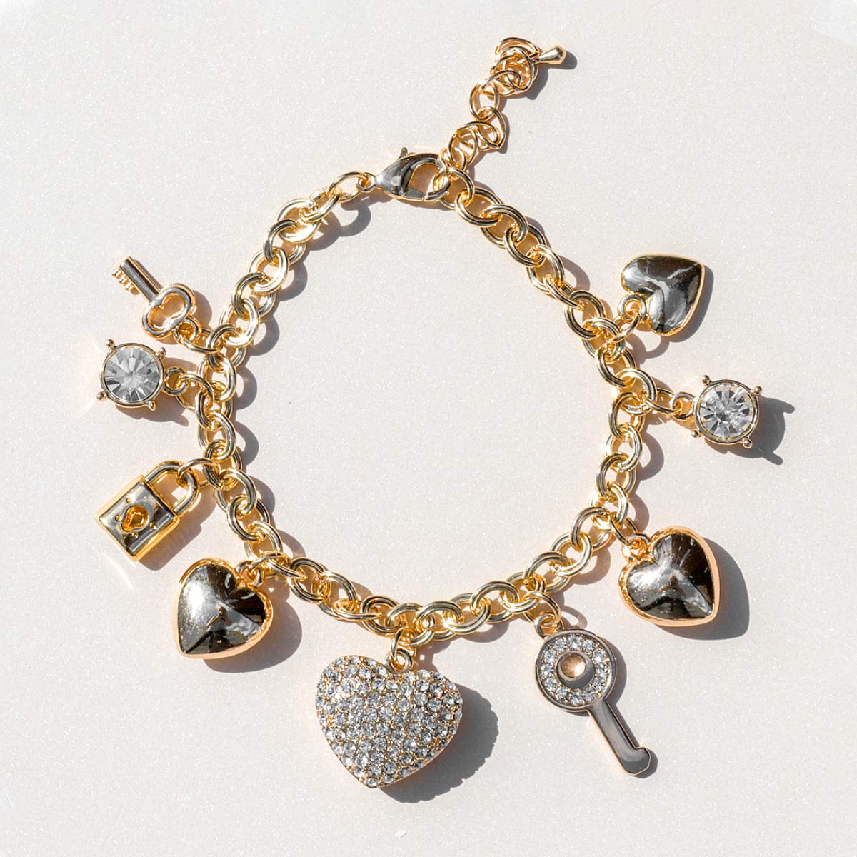 Love Locked Gold Charm Bracelet