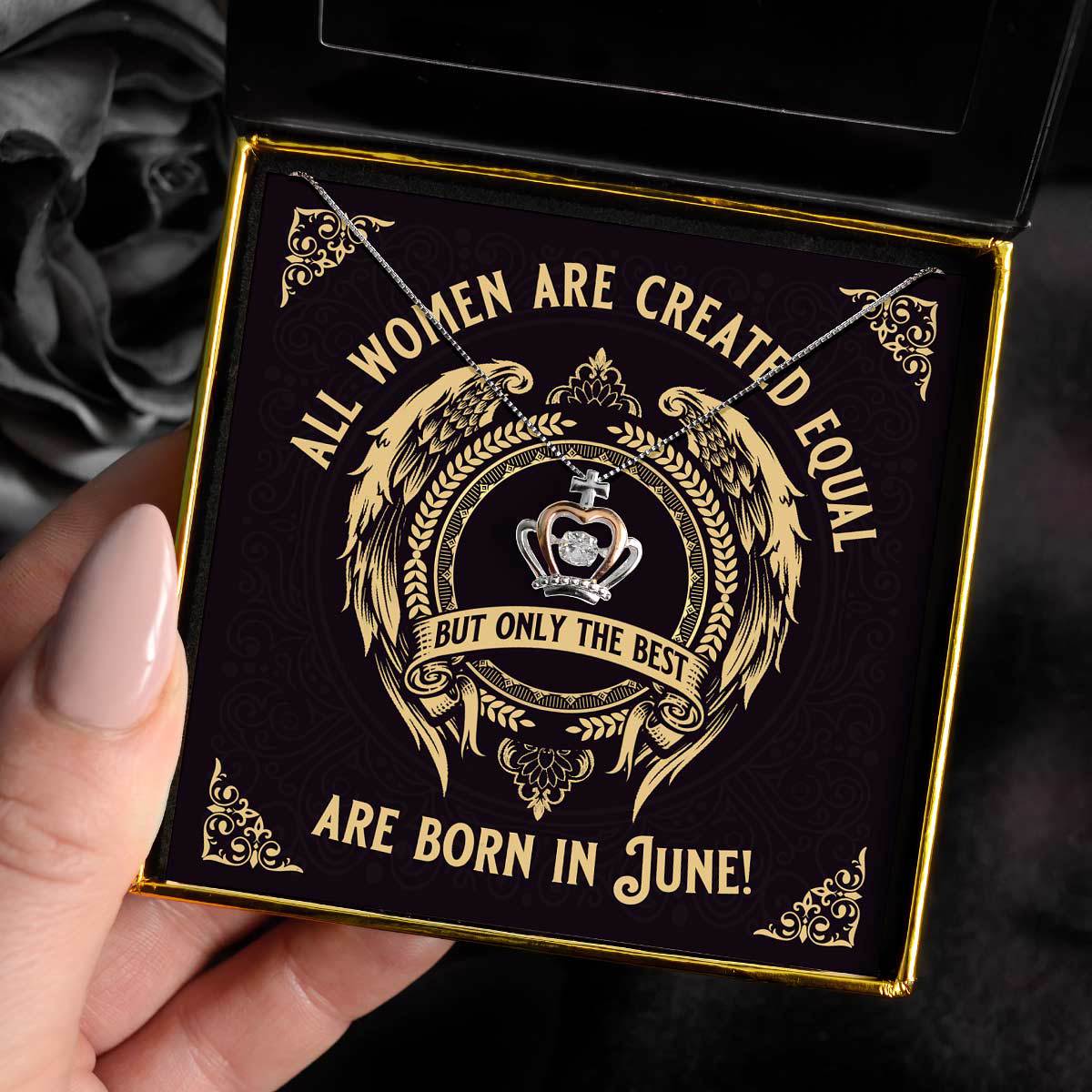 The Best Are Born In June - Luxe Crown Necklace Gift Set