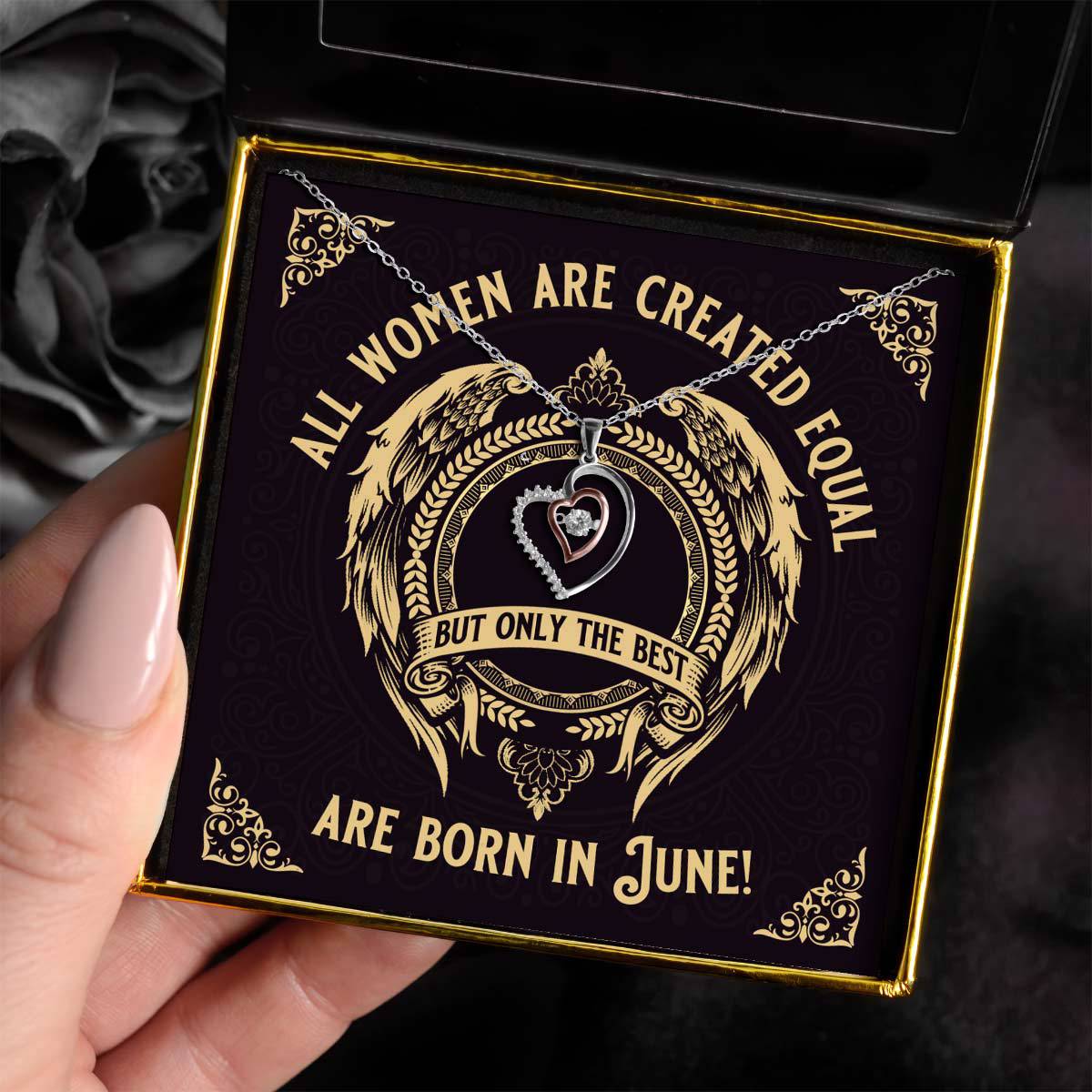 The Best Are Born In June - Luxe Heart Necklace Gift Set