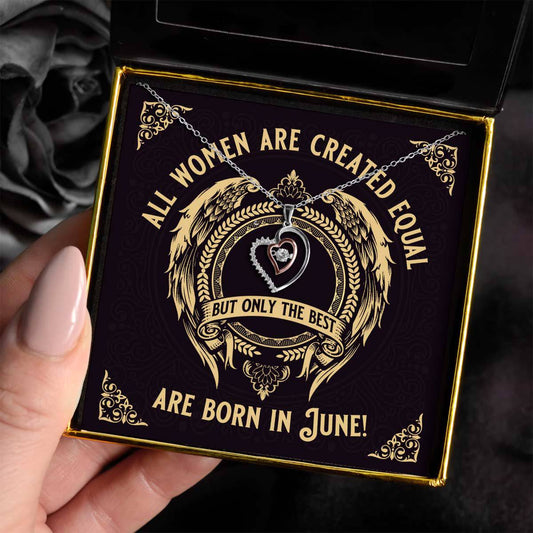 The Best Are Born In June - Luxe Heart Necklace Gift Set