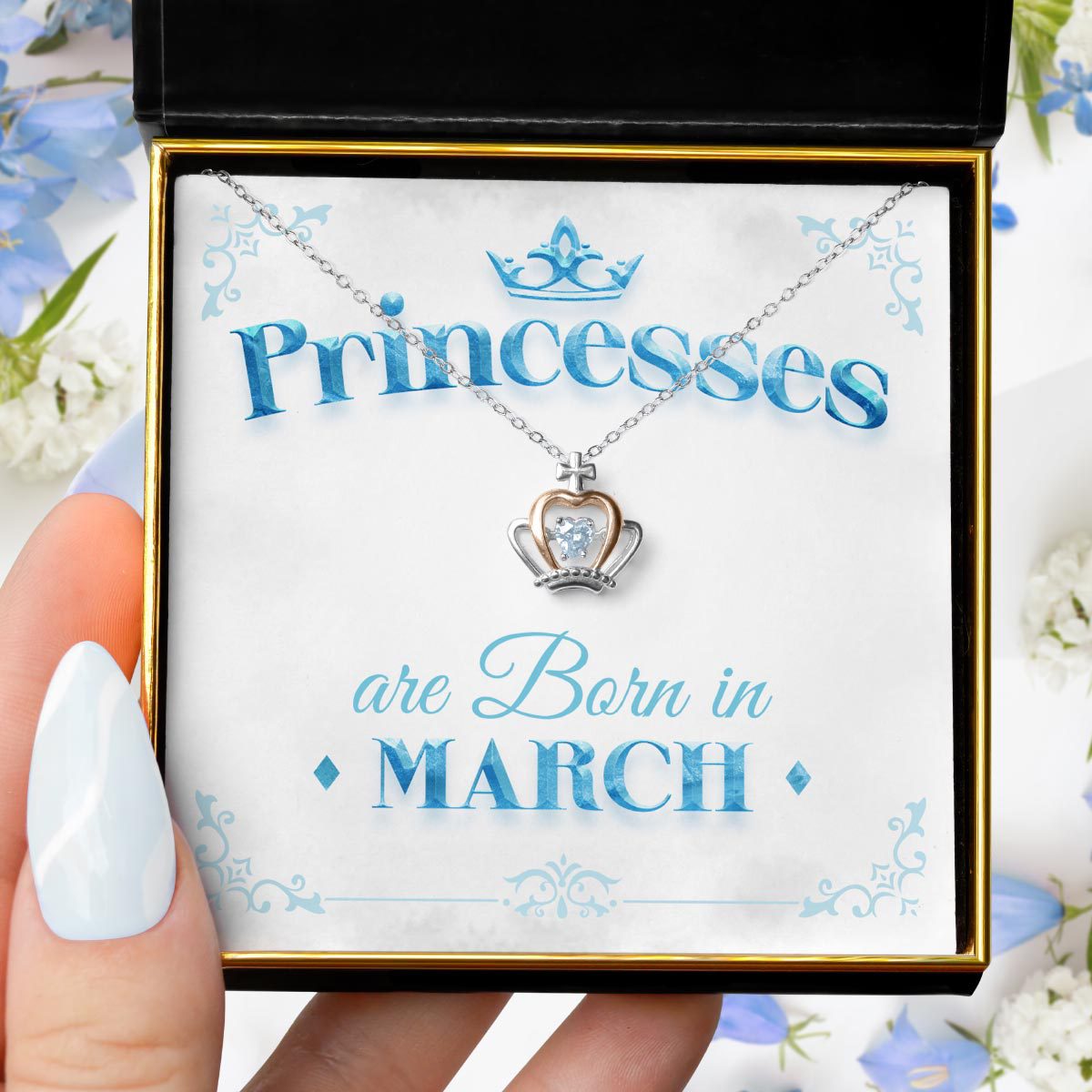 Princesses Are Born - Luxe Crown Necklace Gift Set