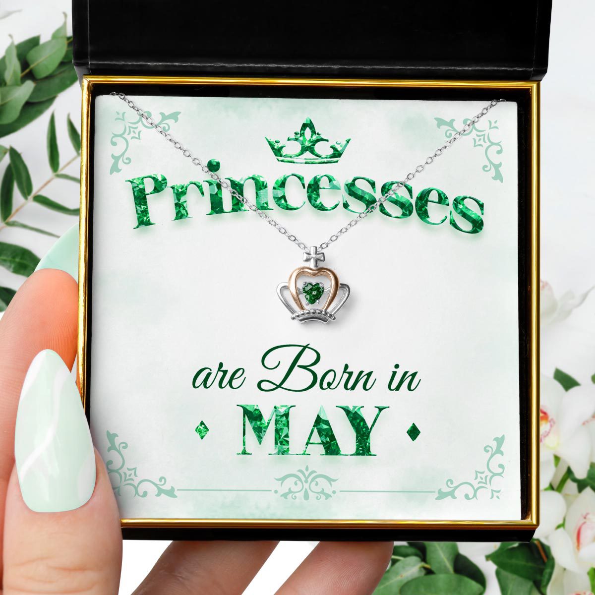 Princesses Are Born - Luxe Crown Necklace Gift Set