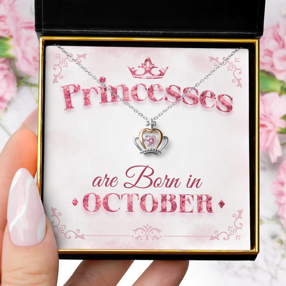 Princesses Are Born - Luxe Crown Necklace Gift Set
