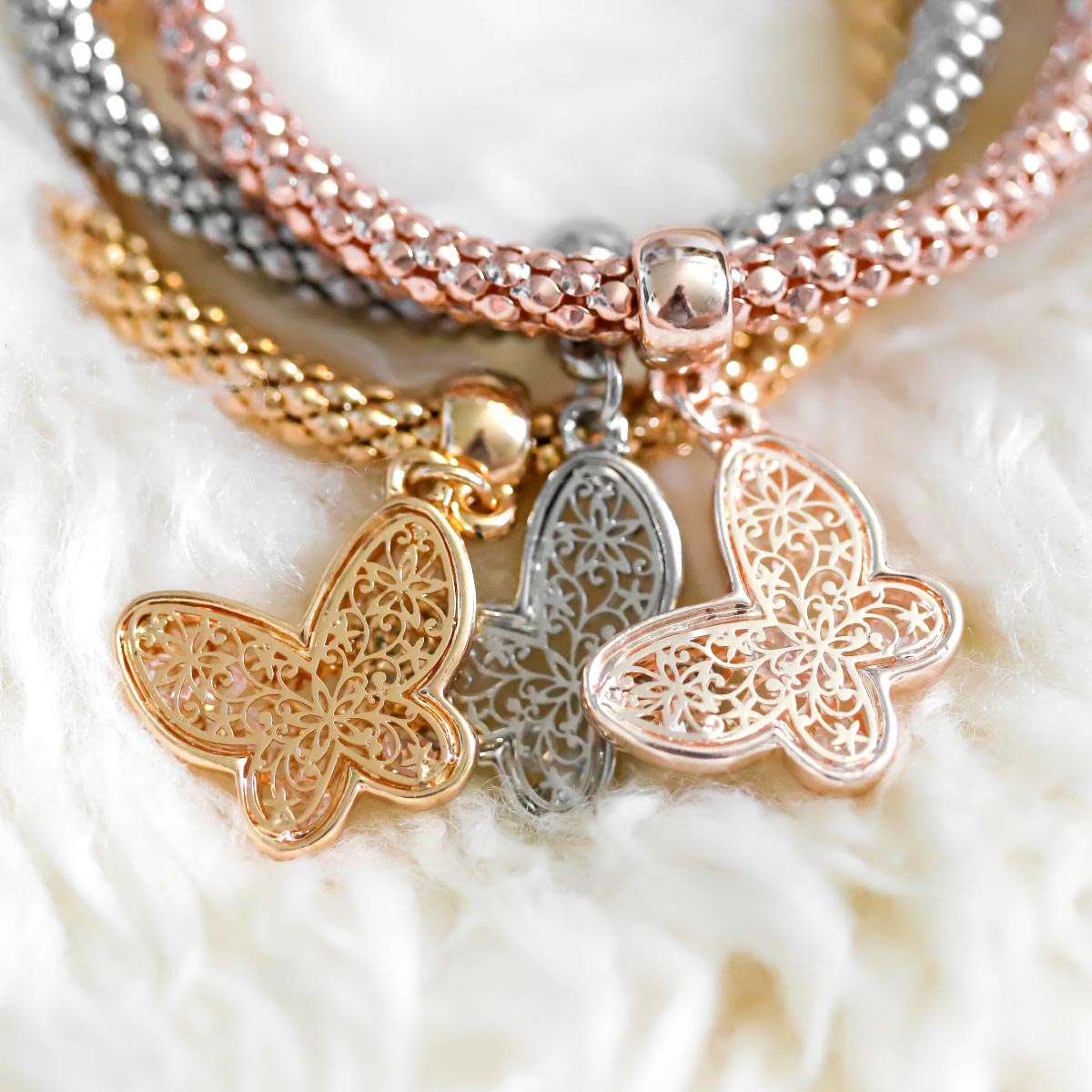 Solid Butterfly Pendant Necklace with FREE Matching Bracelets ($30 Value)
