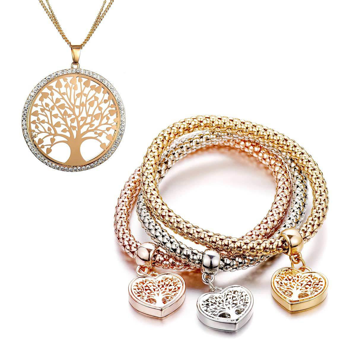 Tree of Life Heart Edition Charm Bracelet With Free Pendant Necklace ($30 Value)