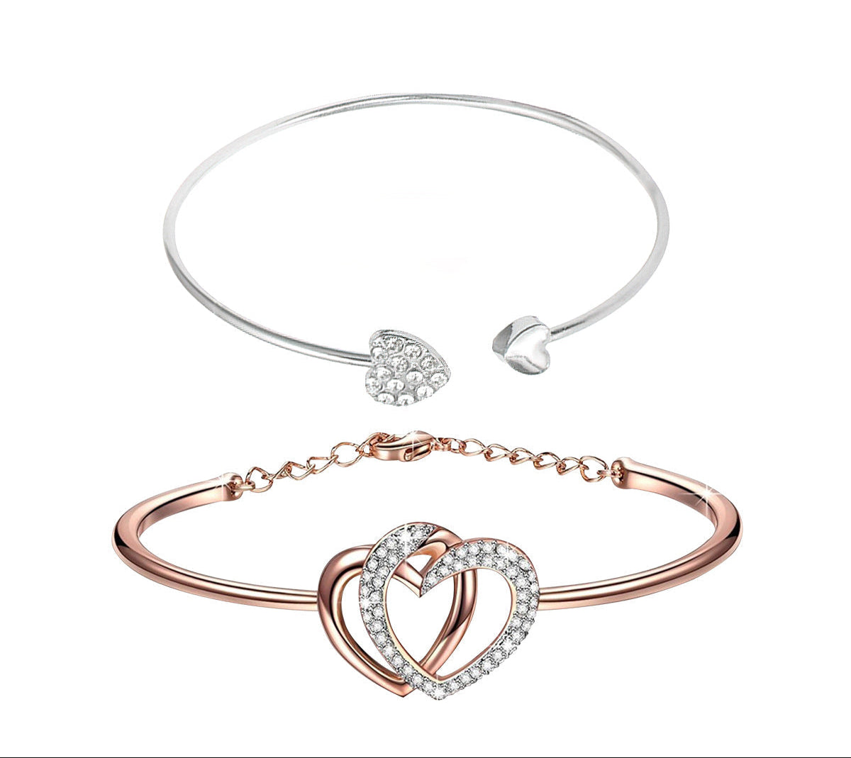 Twin Hearts Bracelet with Free Heart Bracelet ($30 Value)