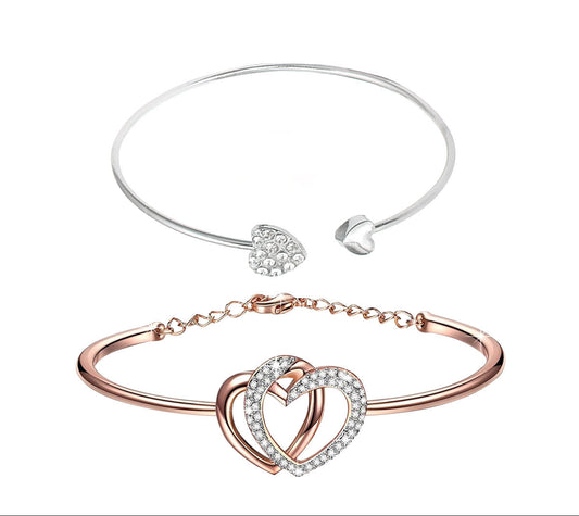 Twin Hearts Bracelet with Free Heart Bracelet ($30 Value)