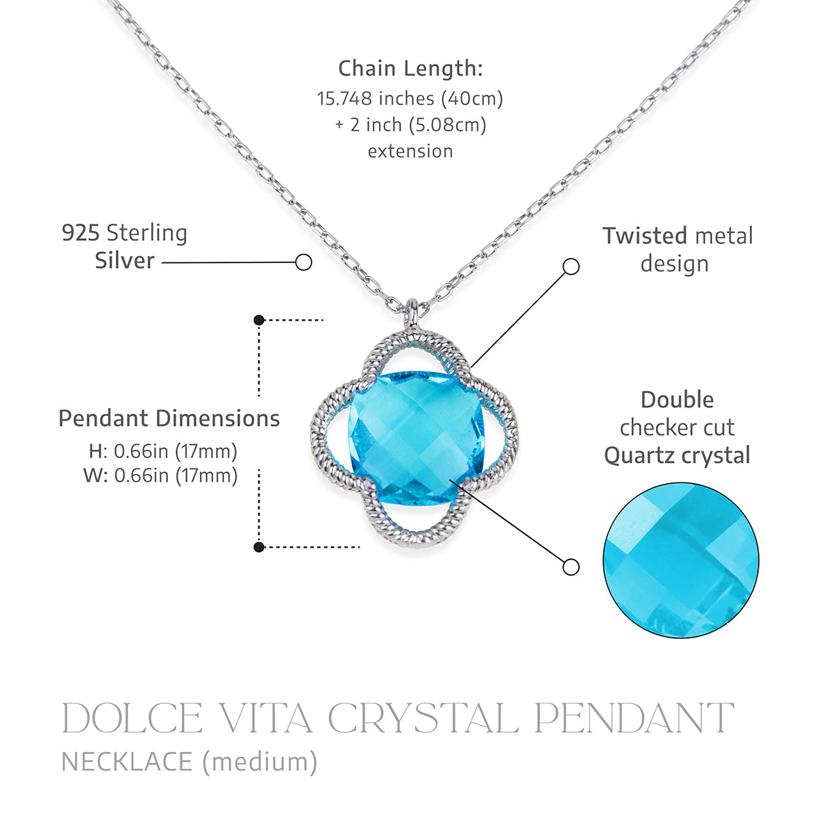 Dolce Vita Crystal Pendant Necklace (Medium)