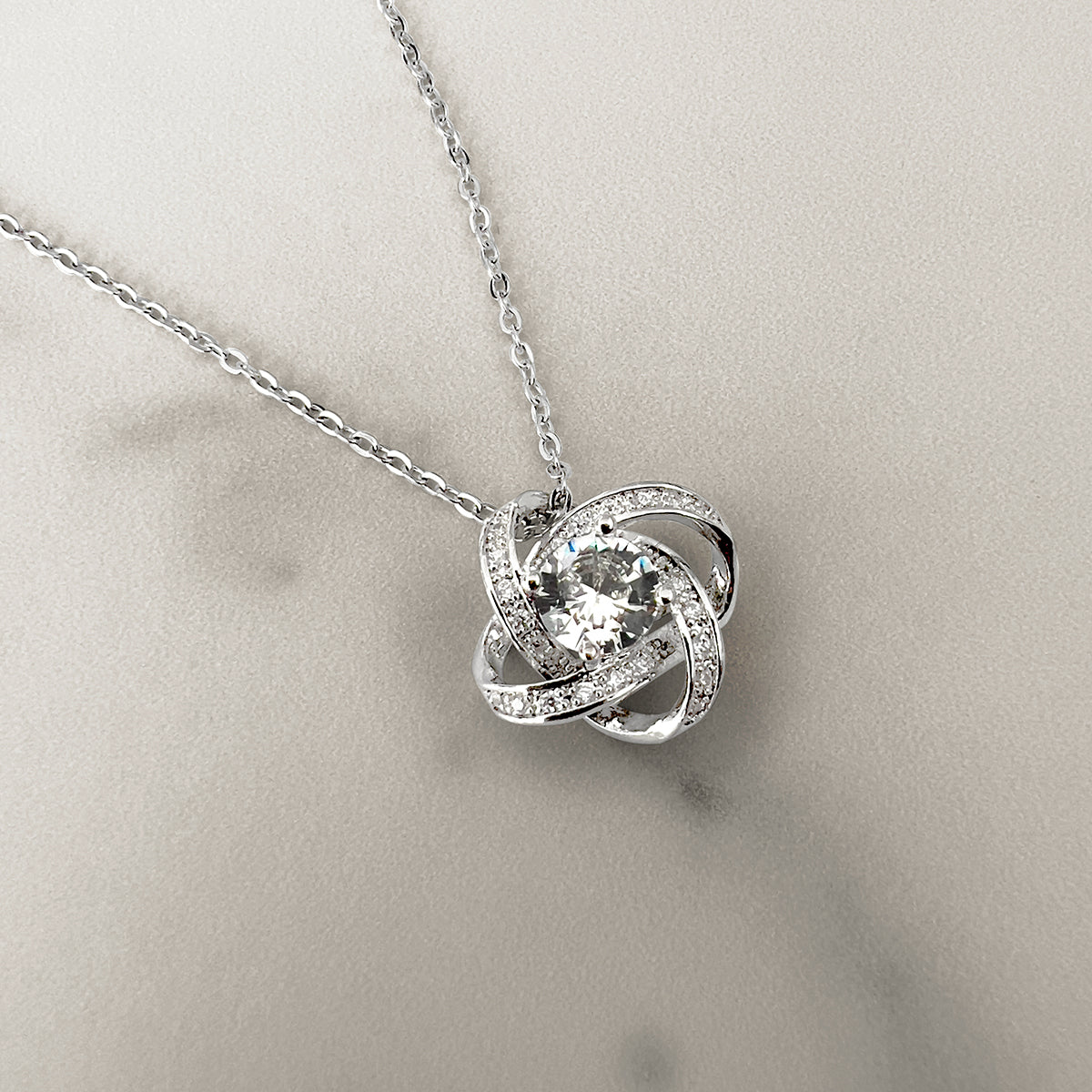 To My Wife, I May Not Be Your First Date - Silver Love Knot Necklace Gift Set