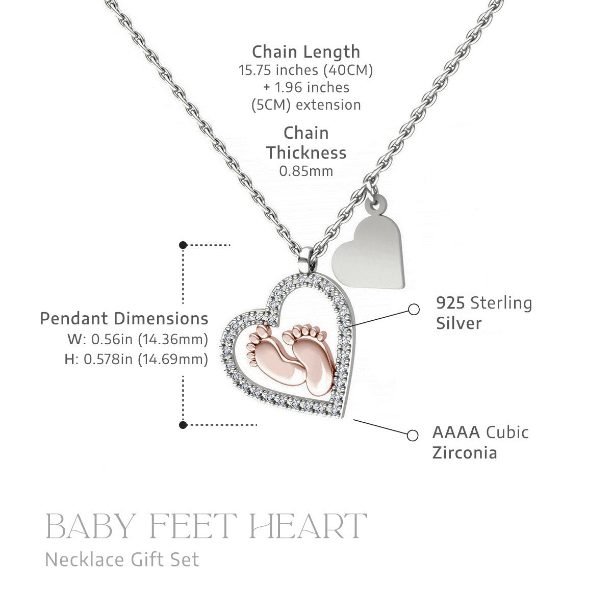 To My Mommy, First Mother’s Day (Green Hand Card) - Baby Feet Heart Necklace Gift Set