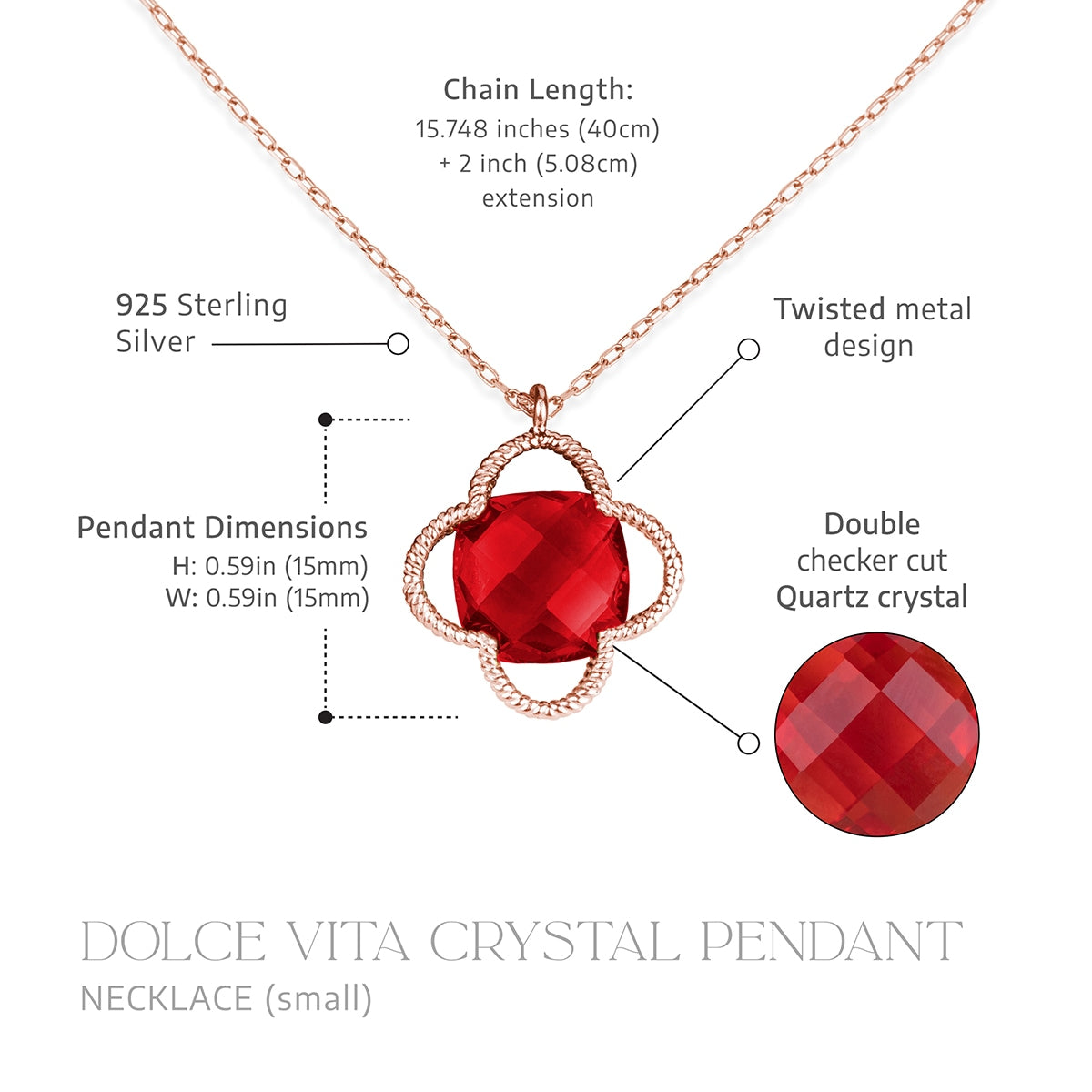 Dolce Vita Crystal Pendant Necklace (Large)