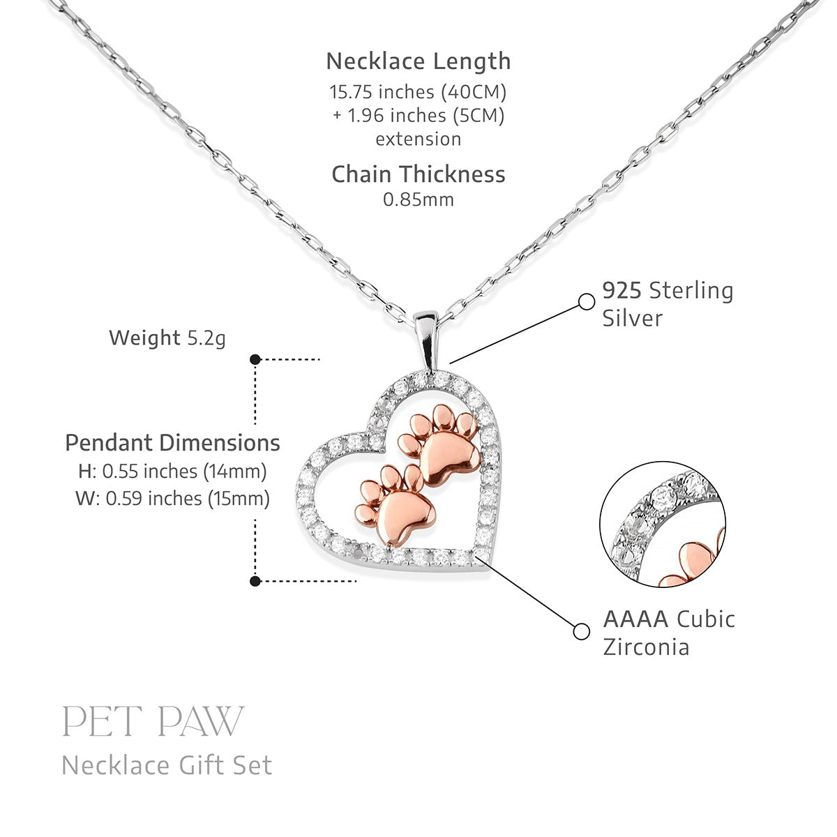To My Cat Mommy - Pet Paw Necklace Gift Set
