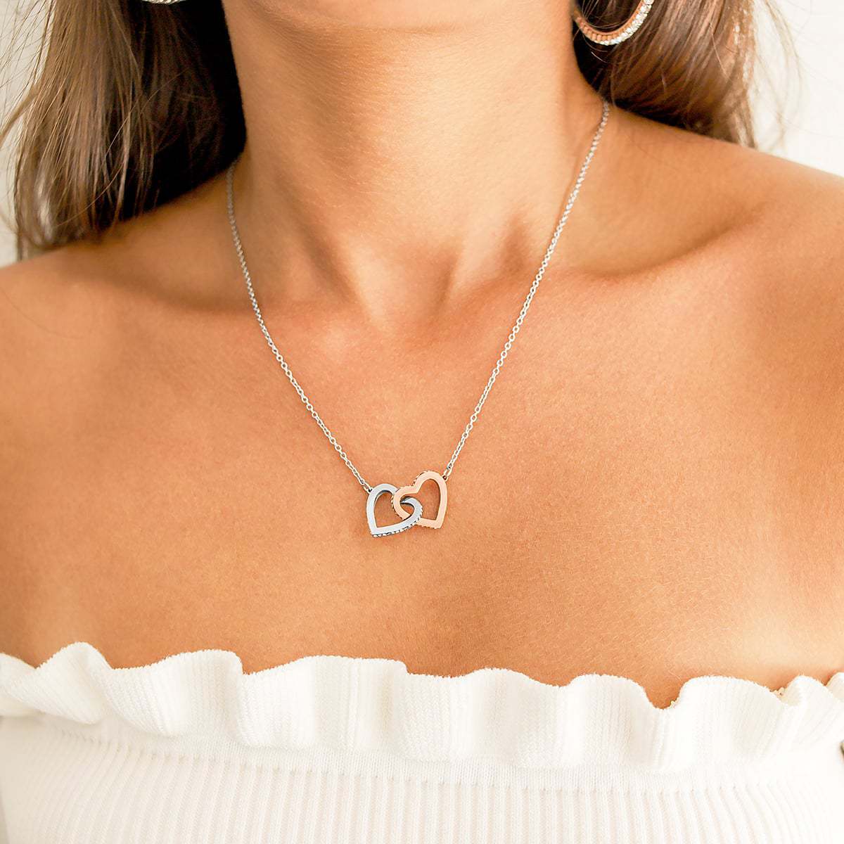 To My Beautiful Daughter, Whenever You Feel Overwhelmed - Interlocking Hearts Necklace Gift Set