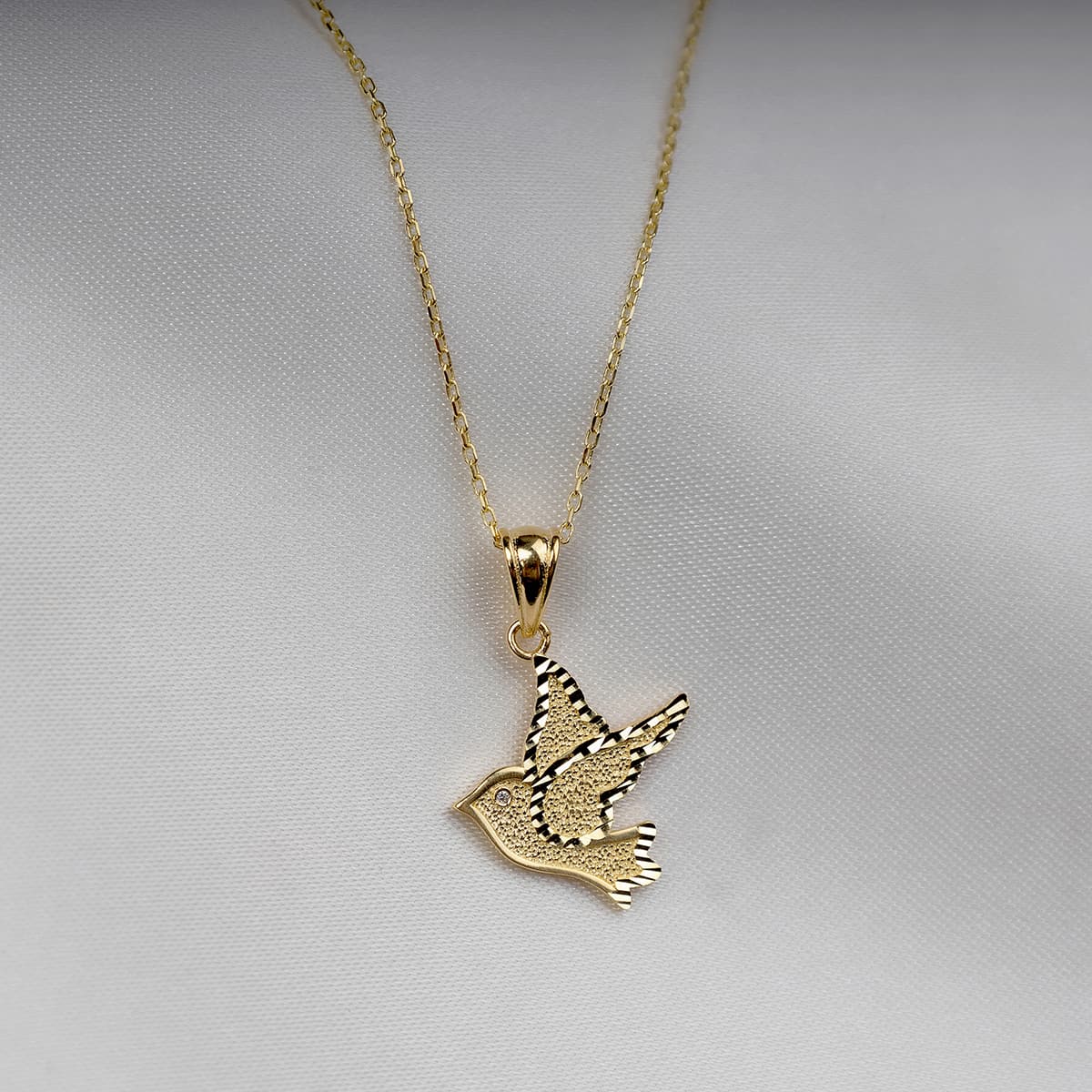 Strengthen Me - Solid Gold Dove Necklace Gift Set