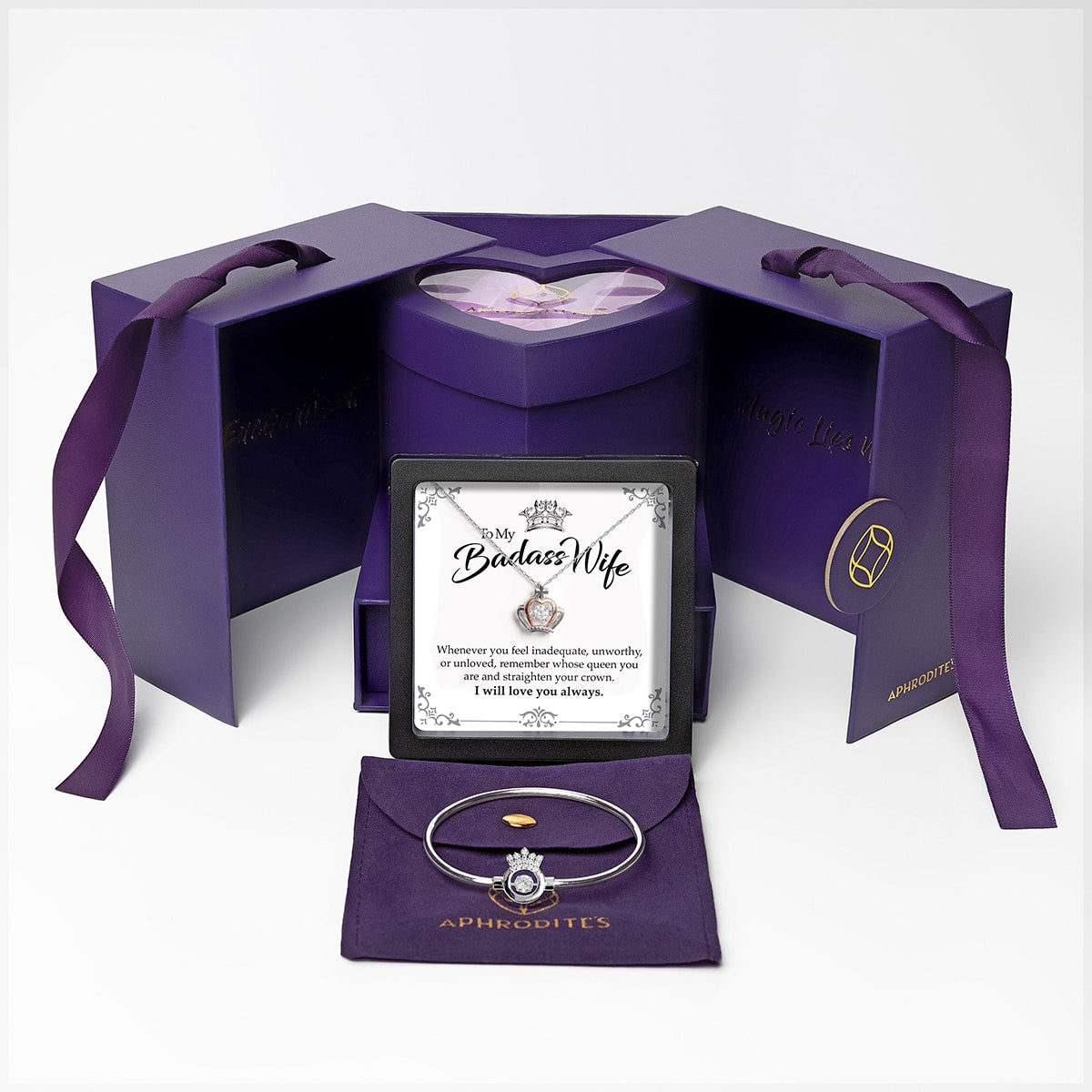 Enchantment Gift Box - To My Badass Wife - Luxe Crown Jewelry Set