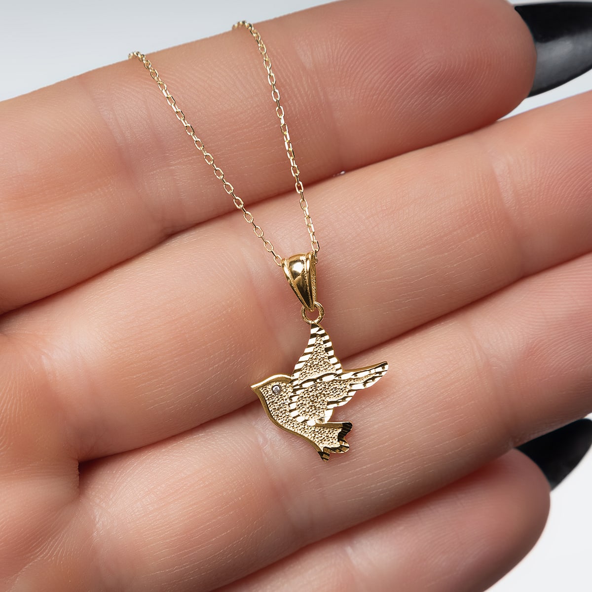 Strengthen Me - Solid Gold Dove Necklace Gift Set